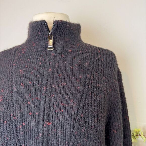 ANTHROPOLOGIE | RD Style Millie Quarter Zip sweater | Large | black red - Picture 5 of 13